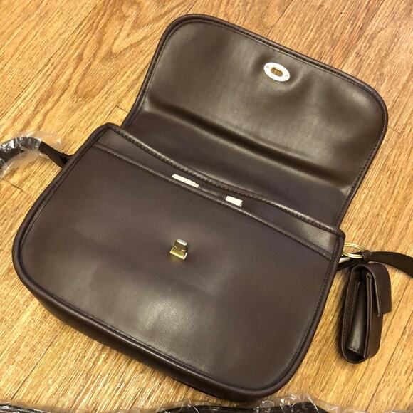 Large Dark Brown Crossbody Bag in Dark Brown Mocca Sense of Function by America - Picture 3 of 14